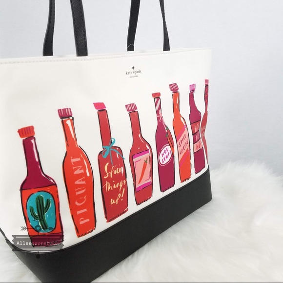 Kate Spade Hot Sauce Remmi Extra Spicy Tote Black - Picture 4 of 8